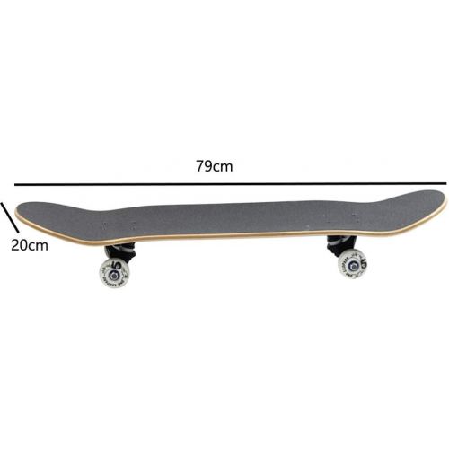  JIN Skateboard mit Vier Radern Street Skateboard-Board mit beidseitiger geneigter Skateboard-Tradition (Farbe : A)