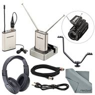 Photo Savings Samson Airline Micro Wireless Camera System Bundle with Samson Stereo Headphones + V Bracket + XLR & Aux Cable + Fibertique Cleaning Cloth