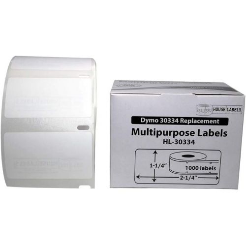  HouseLabels 50 Rolls; 1,000 Labels per Roll of DYMO-Compatible 30334 Medium Multipurpose Labels (2-14 x 1-14) -- BPA Free!