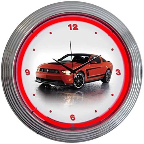  Neonetics Ford Mustang Boss 302 Neon Wall Clock, 15-Inch