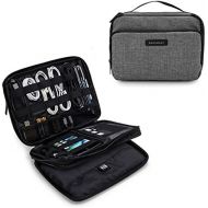 [아마존베스트]BAGSMART 3-Layer Travel Electronics Cable Organizer with Bag for 9.7 iPad, Hard Drives, Cables, Charger, Kindle, Grey