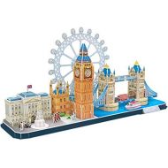 [아마존베스트]CubicFun 3D Puzzle London Cityline Architecture Building Model Kits Collection Toys for Adults and Child, MC253h