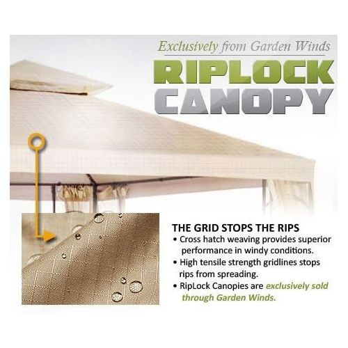  Garden Winds Replacement Canopy for The Garden Treasures 8x8 S-582D Gazebo - Riplock 350 - Beige