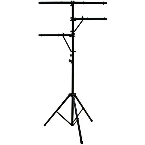  American Sound Connection ASC Pro Audio Mobile DJ Light Stand Multi Arm Lighting T Bar Portable Tripod up to 12 Foot Height