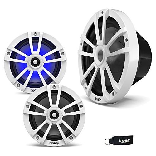  Infinity - A Pair of 622MLW Marine 6.5 Inch LED Speakers & A 1022MLW 10 Marine LED Subwoofer - White