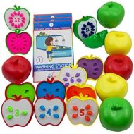 [아마존베스트]Skoolzy Counting Toddler Games - STEM Apple Factory Learning Toys for 3 Year olds to Ages 6 - Fine Motor Skills Color Sorting Montessori Toys for Toddlers Gifts- Educational Materi