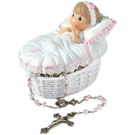 Precious Moments, Baptized In His Name Resin Box With Rosary, For Girl, 153406