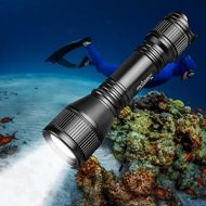 ORCATORCH Upgraded Version D550 Dive Light 970 Lumens Scuba Safety Torch XM-L2 LED Submarine Flashlight with 3400mAh Battery, Charger, Wrist Strap, Lanyard, Waterproof O-Rings