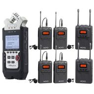 Zoom H4n PRO 4-Channel Handy Recorder Bundle with Movo UHF Wireless Quad Lavalier Microphone System
