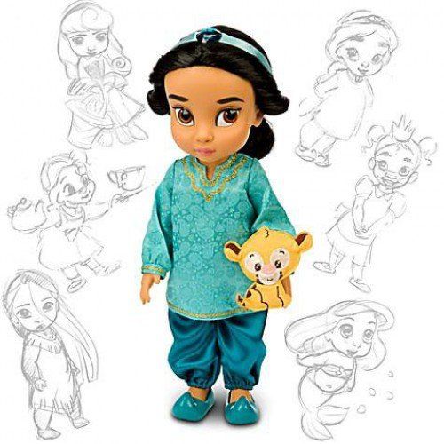 디즈니 Disney Princess Animators Collection Toddler Doll 16 H - Jasmine with Plush Friend Raja