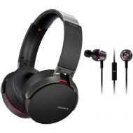 Sony XB950B1 Extra Bass Wireless Headphones (Black) w MDR-XB510AS Extra Bass Sports In-Ear Headphones (Black)