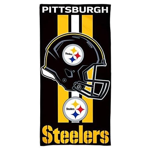  WinCraft NFL Pittsburgh Steelers Fiber Beach Towel, 9lb/30 x 60