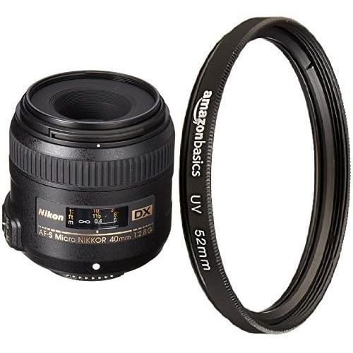  Nikon AF-S DX Micro-NIKKOR 40mm Close-up Lens with UV Protection Lens Filter - 52 mm
