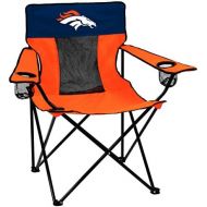 Logo Brands NFL Denver Broncos Folding Elite Chair with Mesh Back and Carry Bag , Carrot, One Size