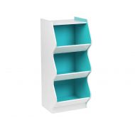Magic Cube Unit Bookshelf, 3 Shelves, Premium Quality, WhiteBlue Color, Durable & High Resistant Construction, Solid Wood, Stylish & Modern Design, Storage, Easy Assembly & E-Book