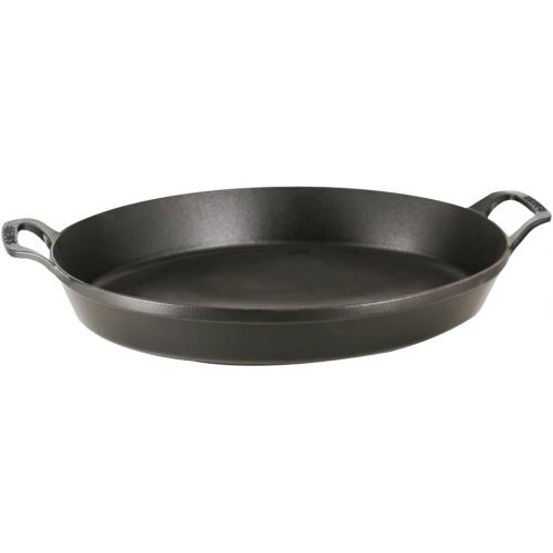  Staub 13003725 Cast Iron Oval Baking Dish, 14.5x11.2-inch, Matte Black