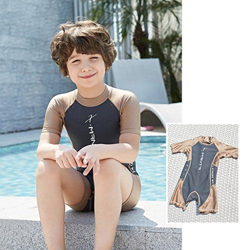  Gogokids Boys Girls One Piece Swimsuit - Kids Short Sleeves Swimwear UPF 50+ UV Wetsuits