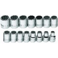 Williams MSS-15RC 15-Piece 12-Inch Drive Metric Shallow 12 Point Socket Set