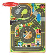 Melissa & Doug Jumbo Roadway Activity Rug (4 Wooden Traffic Signs, Oversized Multi-Roadway Activity Rug, Soft, Durable Material, 79L x 60W)