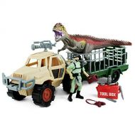 Boley Dinosaur Explorer Toy - Includes a Roaring T-Rex Dinosaur, Explorer Figure, Tool Box, & More! - 13Piece Jurassic Action Playset - Offers Hours of Pretend Play!