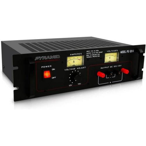  Pyramid Bench Power Supply | AC-to-DC Power Converter | 50 Amp Power Supply with Adjustable Voltage Control | Rack Mount (PS52KX)
