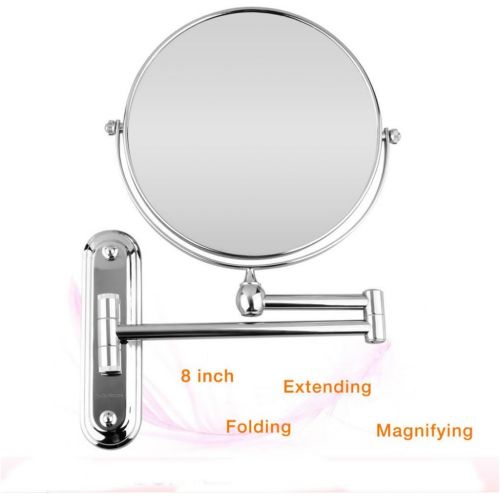  Unknown Two-Sided 10x Magnifying Wall Mount Swivel Make up Shaving Mirror Extendable