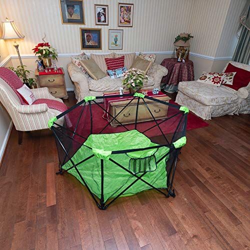  BigLittles Green Portable Pop and Play, Playpen for Baby, Babies, Toddler and Childs! Playard with 6 Panels, for Indoor and Outdoor, Safety Tent for Travel, Super Retractable Playyard, Plaype