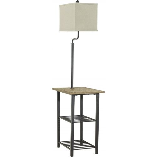  Signature Design by Ashley Ashley Furniture Signature Design - Shianne Metal Tray Lamp - Floor Lamp End Table - Black