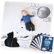 JumpOff Jo Baby Blanket and Milestone Cards Bundle, To the Moon