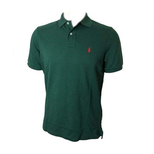 폴로랄프로렌 Polo Ralph Lauren Mens Classic Fit Mesh Polo Shirt (Large, Pine Green)