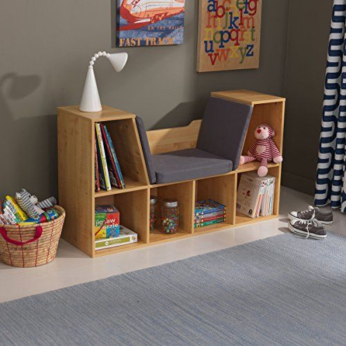 키드크래프트 KidKraft Bookcase with Reading Nook Toy, Natural
