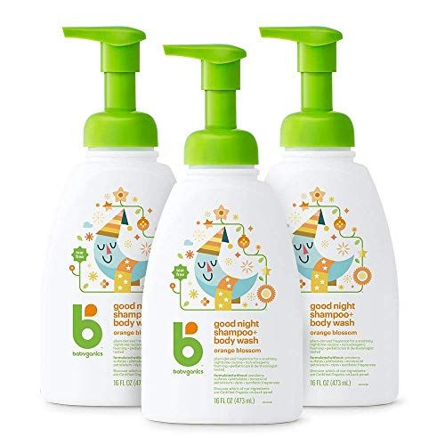 베이비가닉스 Babyganics Baby Shampoo + Body Wash Pump Bottle, Fragrance Free, 16oz, 3 Pack, Packaging May Vary