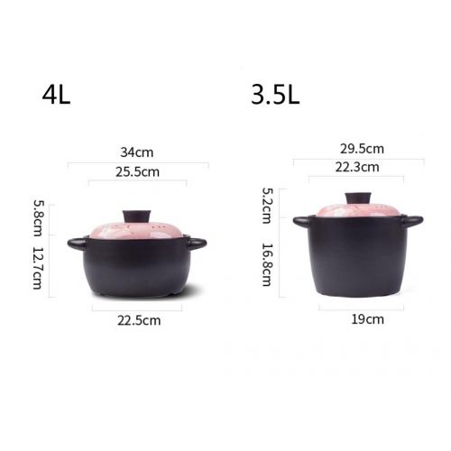  WHS Cookware Auflauf Eintopf Multi-Funktionssuppe Hochtemperatur Haushalt Keramik Muttertag Vatertag Geschenk (3.5L-4L) (groesse : 4L)