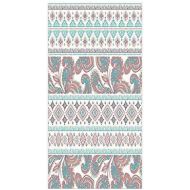 IPrint 3D Decorative Film Privacy Window Film No Glue,Tribal,Paisley Patterns in Native Aztec in Mixed Pattern Floral Ethnic Design Decorative,Cream Aqua and Coral,for Home&Office