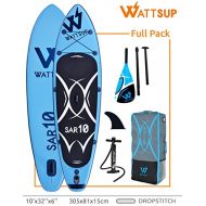 Coasto Unisex-Adult 10 Aufblasbar Stand up Paddle Drop Stitch Qualitat Wattsup SAR 10 - 305x81x15cm Tuerkis Weiss schwarz 10x32x6