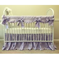 SuperiorCustomLinens Lavender Rail Guard - Scalloped with ruffle hem, Lavender Crib Bedding, Handmade Bumperless Crib Bedding Set, Baby Bedding Set, FREE SHIPPING