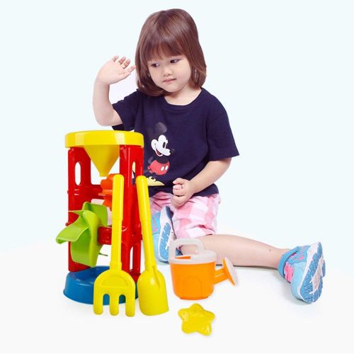  AODLK Baby Beach Toy Set Models and Molds Shovels Rakes Sand Bucket Toys Beach Play Sand Water Tool Toys Gift for Kid Color Random Easy Clean and Store