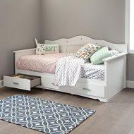 South Shore Tiara Kids Twin Daybed with 3 Storage Drawers, Pure White
