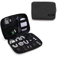 [아마존베스트]BAGSMART Electronic Organizer Small Travel Cable Organizer Bag for Hard Drives, Cables, Phone, USB, SD Card, Black