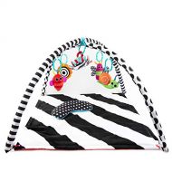 Visit the Sassy Store Sassy Black & White Tummy Time Playmat for Tummy or Back Play with Detachable Toys and Bolster, Ages 0+ Months