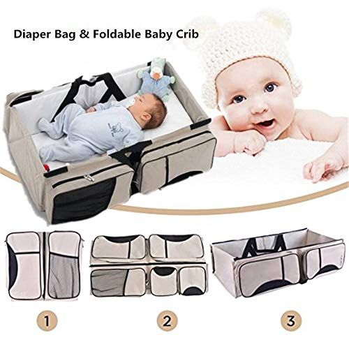  Dream-Zone 3in1 Diaper Bag Baby Travel Bassinet Portable Changing Station Mummy Messenger Bag Foldable Outdoor Baby Crib