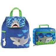 Stephen Joseph Boys Quilted Shark Backpack and Lunch Box for Kids