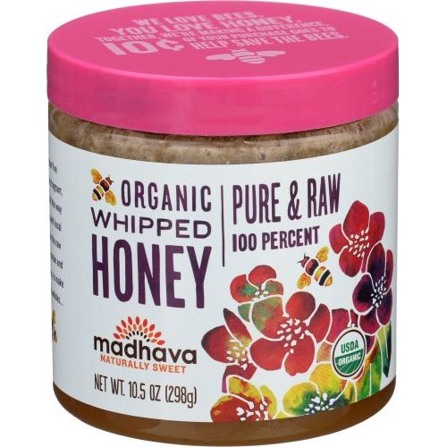  Madhava Naturally Sweet Organic Pure & Raw Gluten-Free Whipped Honey, 10.5 Ounce (Pack of 6)