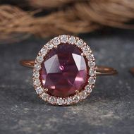 AnjisTouch Fine Natural 2.18 Ct Pink Tourmaline Gemstone Cocktail Ring Diamond Pave Solid 14k Rose Gold Fine Jewelry Thanksgiving Day Gift