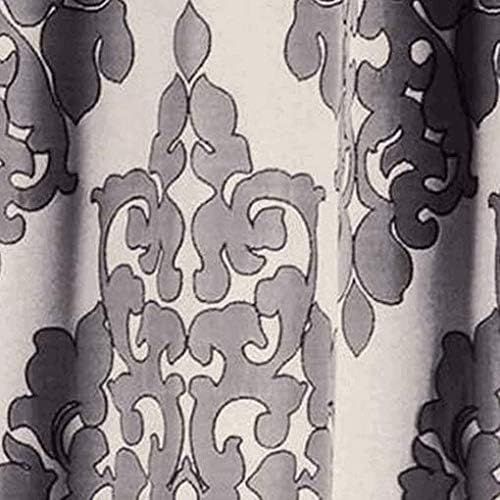  Duck River Textiles Catilie Medallion Grommet Window Curtain 2 Panel Drapes, 37 x 84, Grey