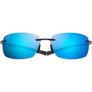 Maui Jim Sunglasses | Kumu B724-02 | Gloss Black Rimless Frame, Polarized Blue Hawaii Lenses, with Patented PolarizedPlus2 Lens Technology