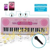 [아마존베스트]Electric Keyboard Piano for Kids-Portable 49 Key Electronic Musical Karaoke Keyboard, Learning Keyboard for Children w/Drum Pad, Recording, Microphone, Built-in Speaker-Pyle PKBRD4
