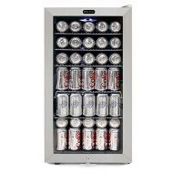 Whynter BR-128WS Lock, 120 Can Capacity, Stainless Steel Beverage Refrigerator, White