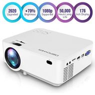 DBPOWER Mini Projector (PREAD Lamp Solution), 50% Brighter Full HD LED Movie Projector with 176 Display, 2018 Custimized for Home Theater, Compatible with Smartphone,1080pHDMISup