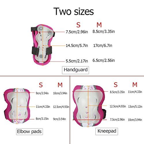  SymbolLife Kids Cycling Riding Protective Gear Set, Knee and Elbow Pads with Wrist Guards for Multi-sports Outdoor Activities: Rollerblading, Skating, Football, Volleyball, Basketb